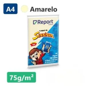 Papel Senninha© Amarelo A4 75g 100 Fls
