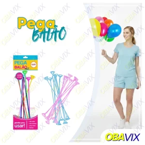 Kit Pega Balao C/50Un Azul Claro