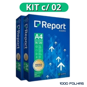 Kit 02 Pcts Papel Report A4 75g Branco