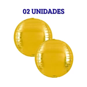 Kit Balao Gigante 50" Metalizado Ouro c/ 02Un