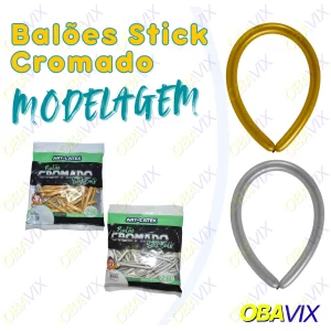 Balao Stick Ball 260 Modelagem Cromado C/25Un